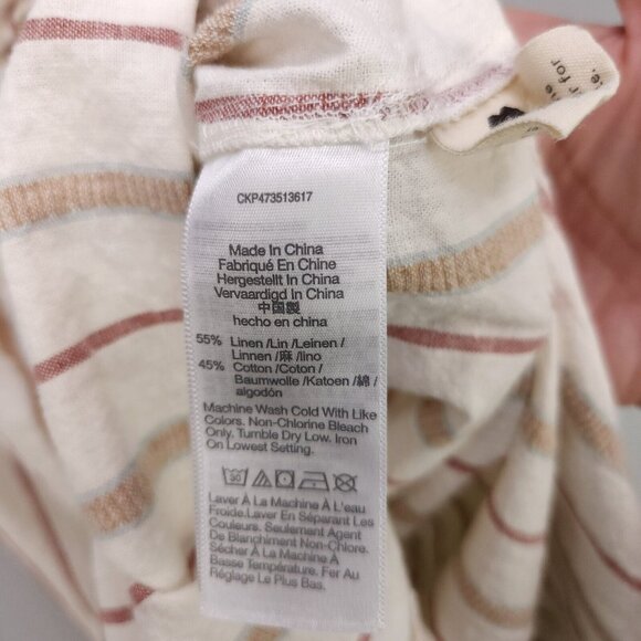 Madewell Linen Blend Slit Midi Skirt Twist-Front Sarong Stripe Women's Size 2 - Picture 12 of 13